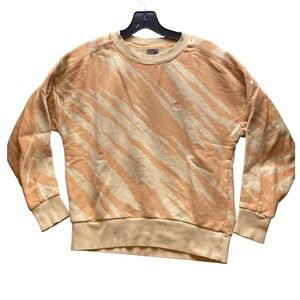 Sweaty Betty Sweatshirt Womens Extra‎ Small Tiger Stripe Sweater Pullover Peach